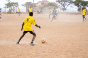 Students at Nyumbani Village enjoy soccer
