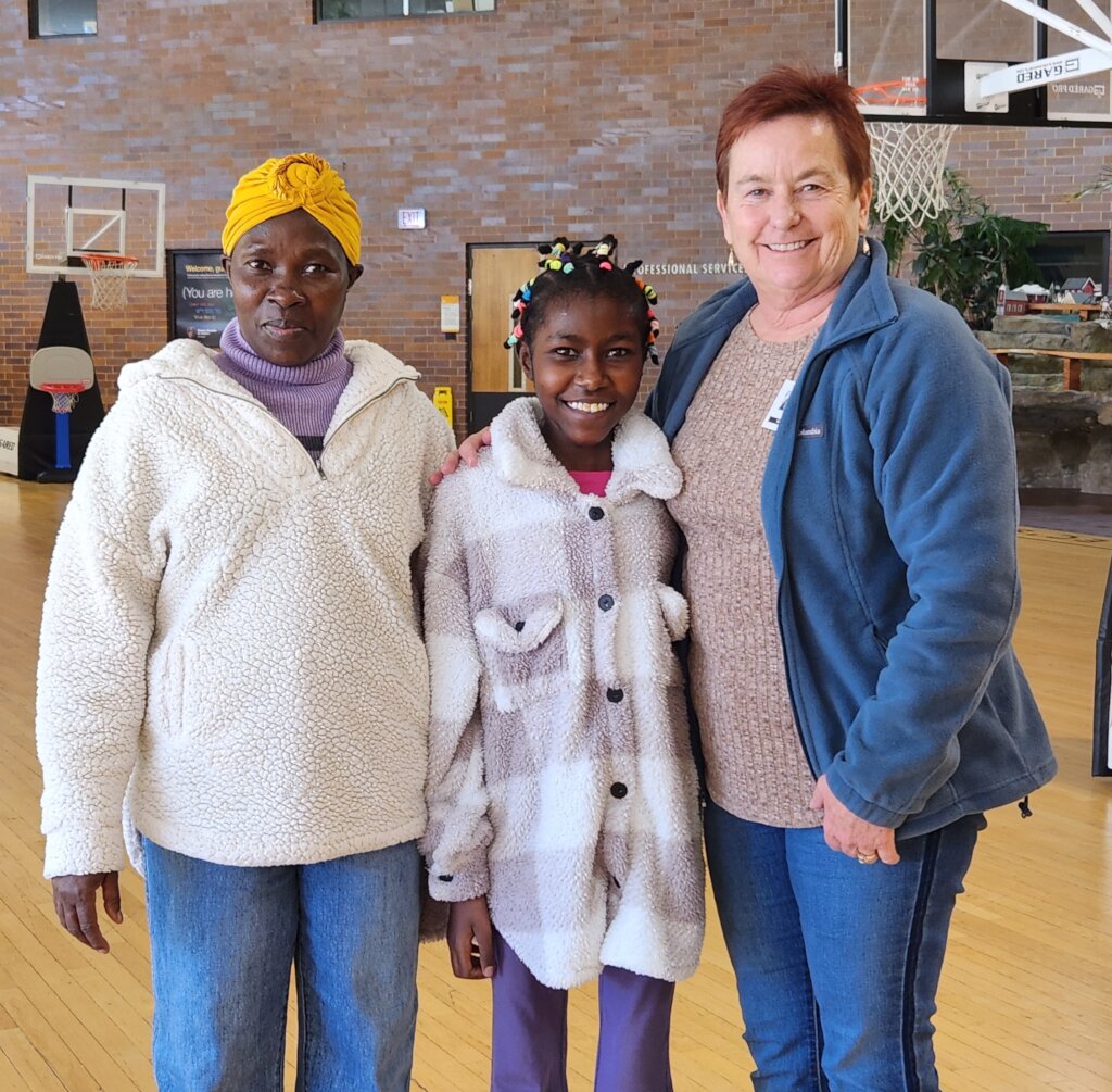 Standing tall, with Mom and Diana
