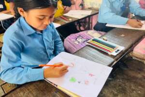 Child's drawing shows creativity in learning