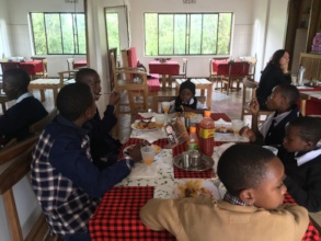 Children eating in a cafe for the first time!