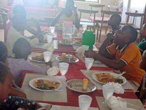 WOW TZ Children eating at WOW Cafe!