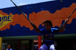 Jumping for Joy at the Children's Day event