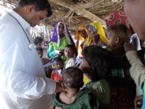 Male health worker during medical cmap