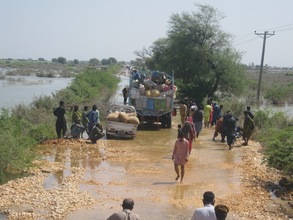 Road still under flood water