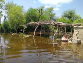 Flood water in villages