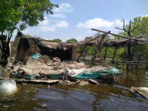 Flood water in villages