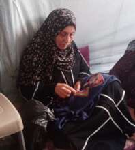Embroiderer at Sulafa Embroidery Centre, Gaza City