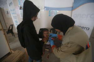 A patient at one of Anera's Mother & Child Clinics