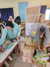 Distributing school supplies