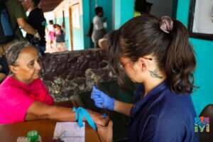 Blood test for Chagas disease research in Chuspa.