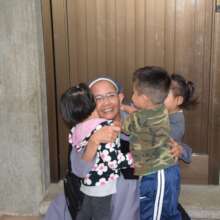 Day care children with Sr Zeny, Sisters of Mary