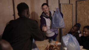 Our volunteers receiving their Winter Pack