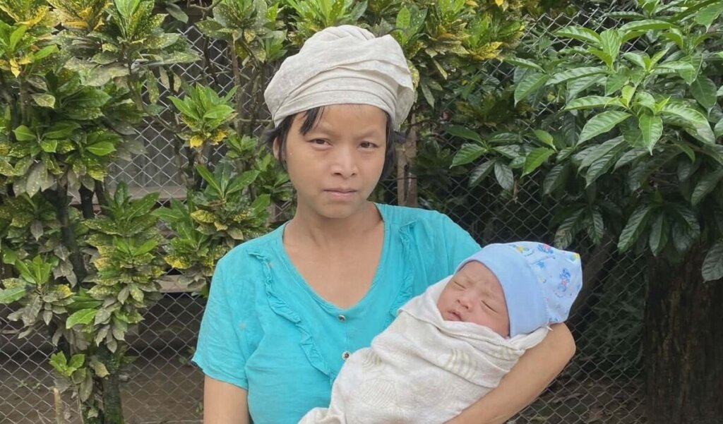 Nay and her newborn