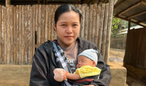 Sanda and her new baby