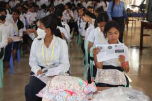 Girls received training and menstrual kits