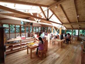 Inside the airy elementary classroom at Ananda