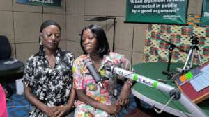 Lois and Dorcas on a Radio Awreness fo IDG