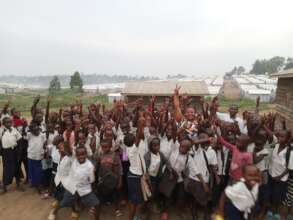 Smile in faces of displaced children