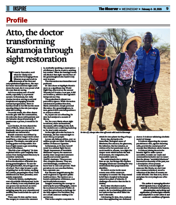 Restore eye sight & worth of rural poor in Uganda