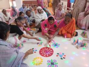 Diwali Prepration.. Enjoying making Rangoli