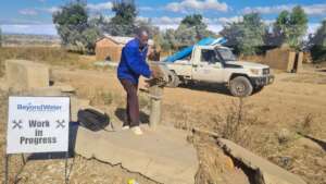 Area Mechanic repairing borehole