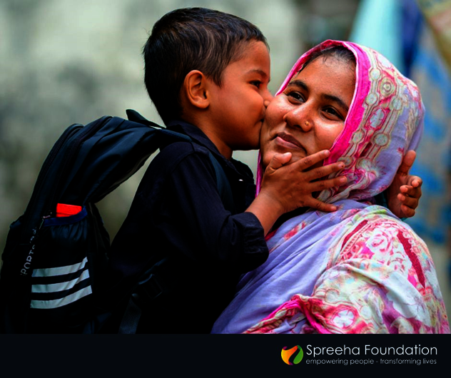 Little Safwan with his mother