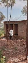 Newly built pit latrine gets roof