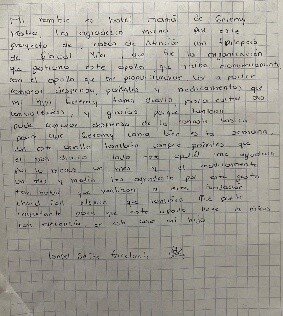 Testimonial of gratitude from Geremy's mother