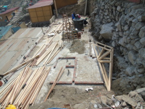 Armado de columnas y tijerales de madera