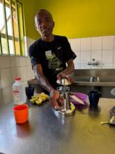 Manager Alex helping in the kitchen