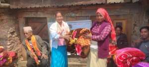 Blanket distribution to EQ affected people