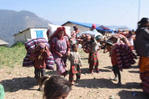 Distribution of bedding and blanket to EQ affected
