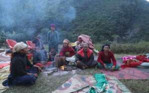 Cooking food in open sky
