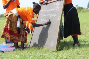 Summaya Demonstrates how to write her name