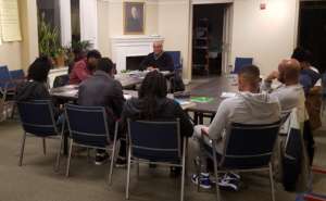 Reentry Book Club members at "The Build Up"