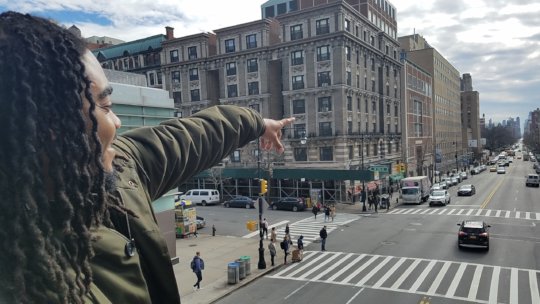 Wilson taking in the view in New York City