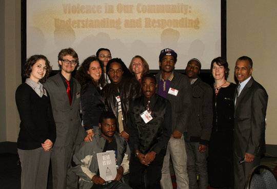 Presenting at a conference on youth violence.