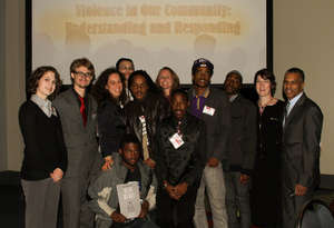 Presenting at a conference on youth violence.