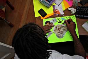 FM Member Mike Works on his "Vision Board"