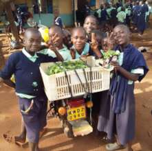 Students with their produce