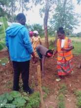 A Kitchen Garden being set up by the Nasio team