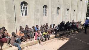 Street children outside current Day Centre