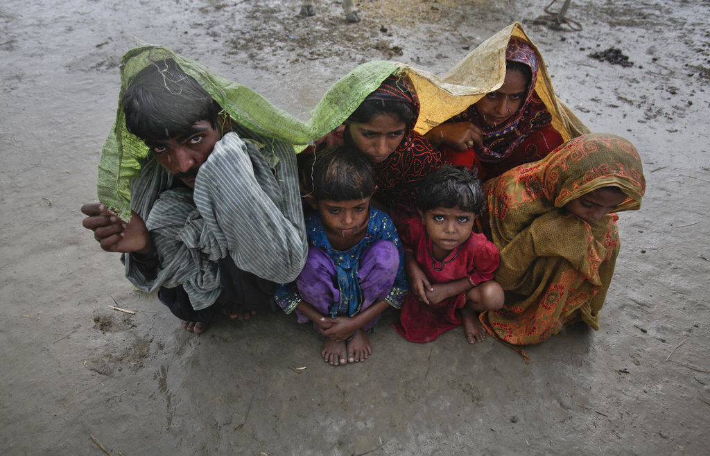 Relief for flood-displaced families in Pakistan
