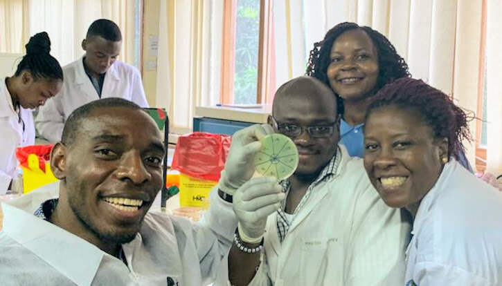Team successfully isolating phages in Tanzania