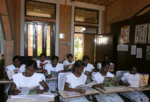Students accessing the library