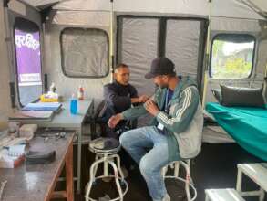 Inside an OHW medical tent at Ghetma Health Post