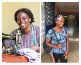 Jennifer, seamstress (L), Jennifer, daughter (r).