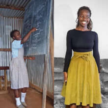 Caitlin in 6th grade and today
