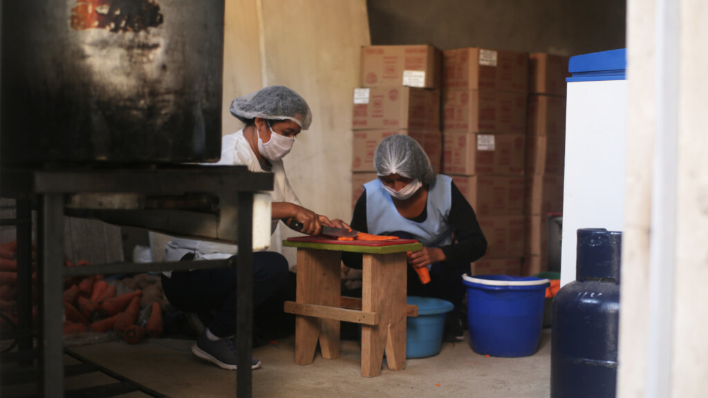 Community-led soup kitchens in emergency