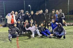 our football team saying goodbye to the coach